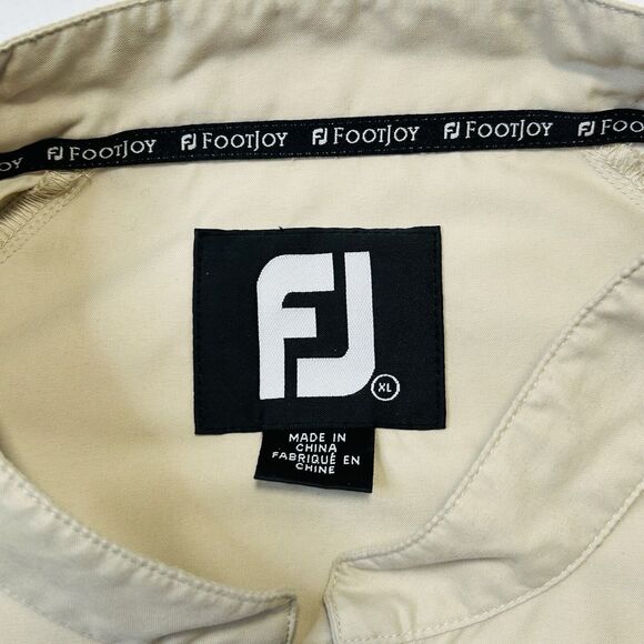 FootJoy Golf Jacket Mens Size XL Beige Windbreaker 1/4 Snap Pullover Mock Neck - Picture 3 of 12